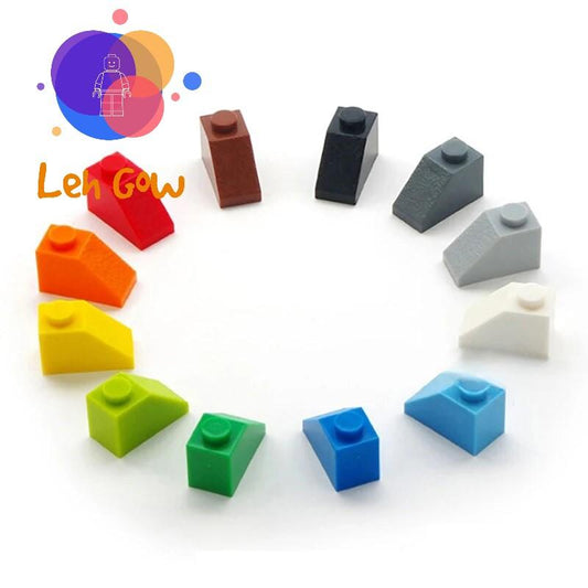 1x2 Slope - Building Blocks Thick Bricks - 50pcs